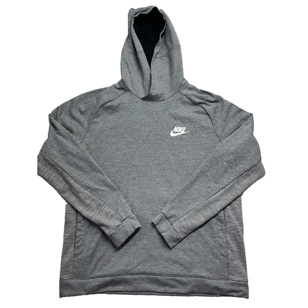 Nike Mens Gray Long Sleeve Pullover Hoodie Size L
